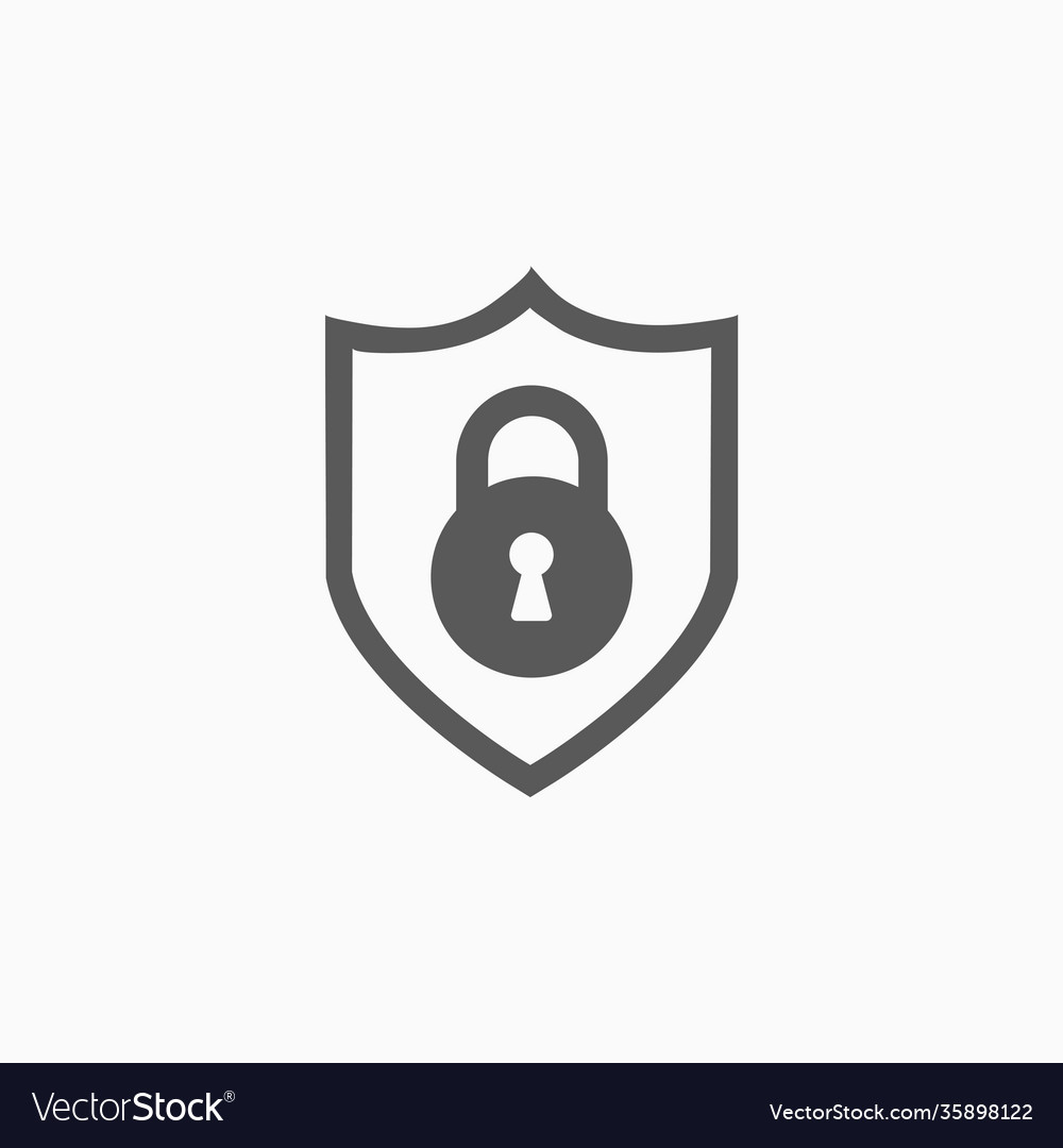 Security shield with lock icon