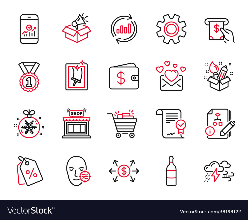 Set line icons related to update data vector image Set line icons related to update data