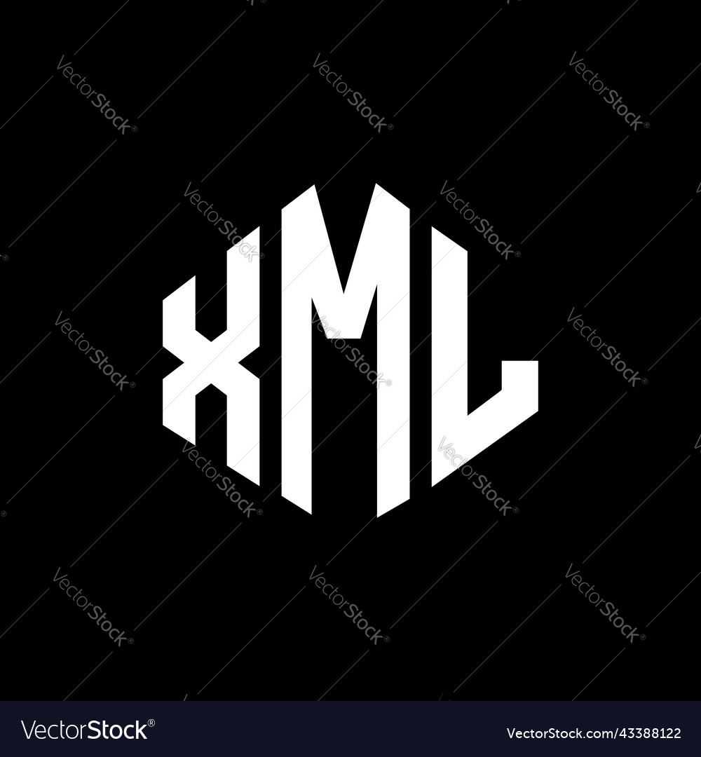 Xml letter logo design with polygon shape