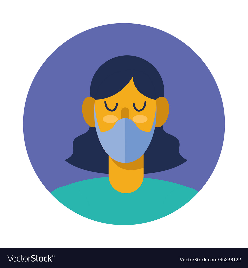 Junge Frau mit medizinischer Maske Schutz