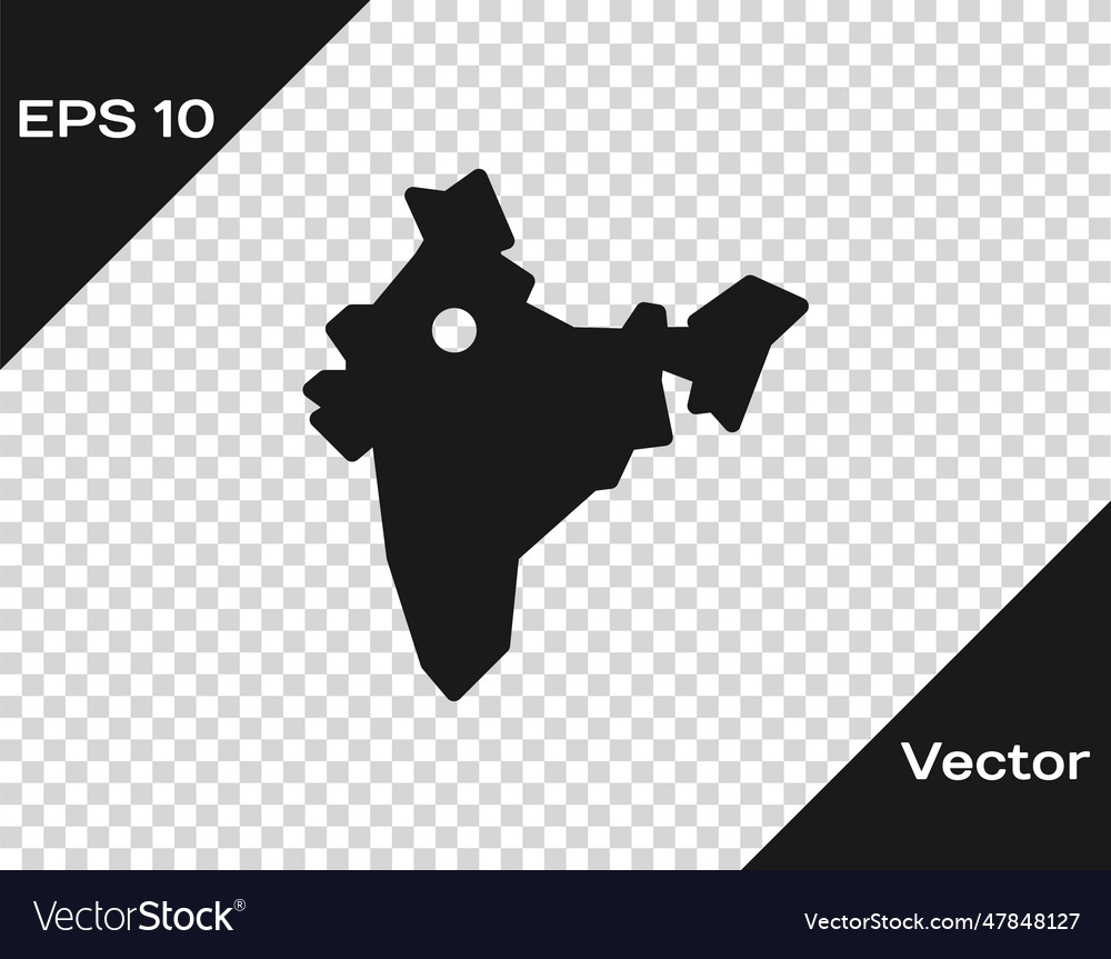 Black india map icon isolated on transparent Vector Image