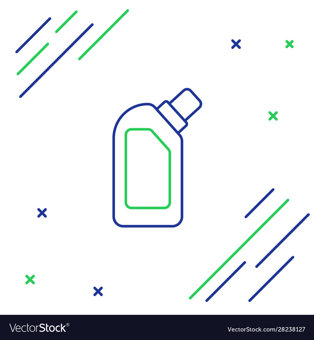 Blue and green line plastic bottle for liquid Vector Image