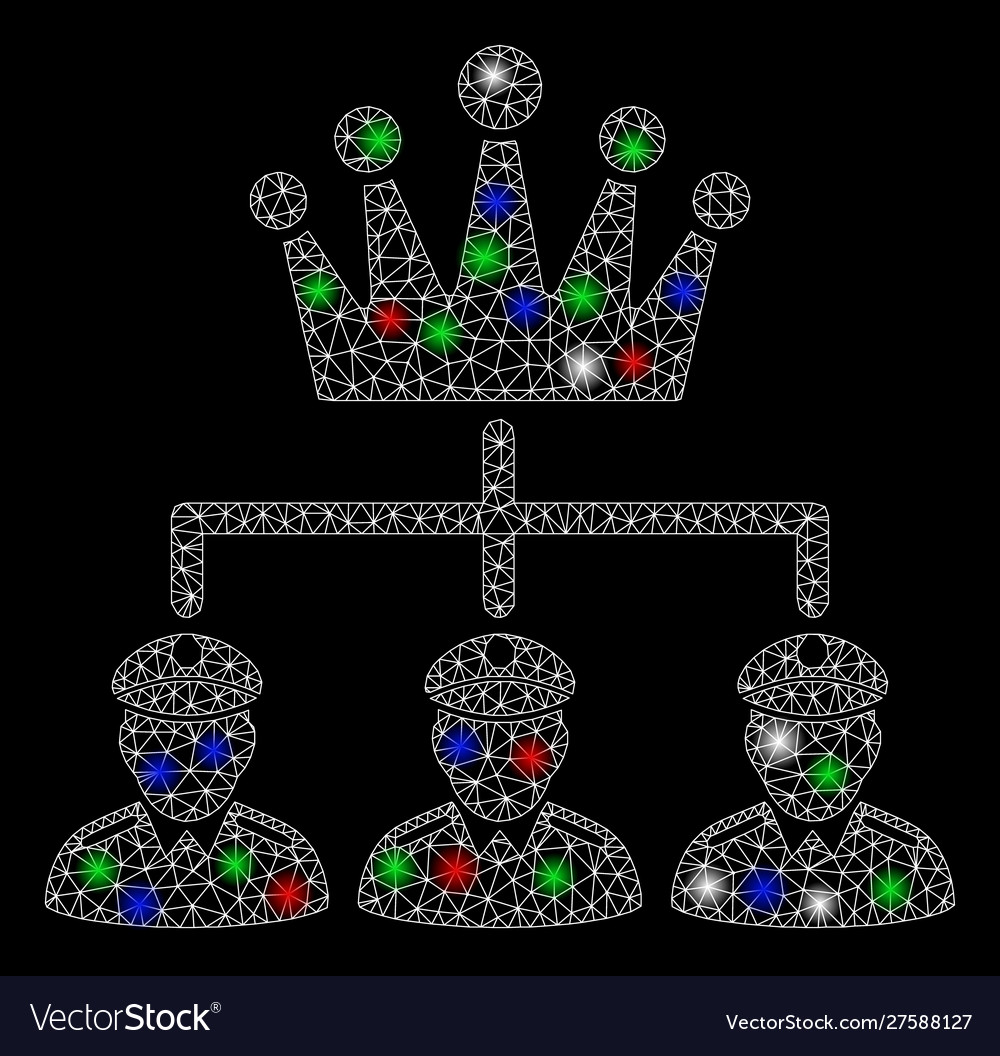 Bright mesh network monarchy structure with light vector image Bright mesh network monarchy structure with light