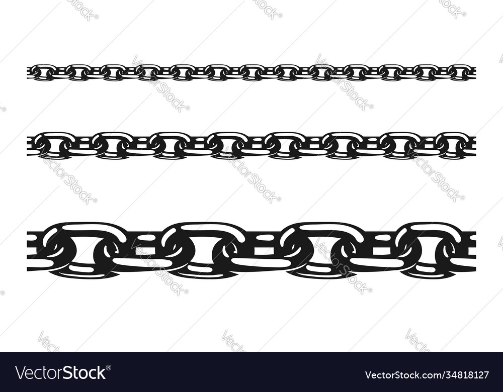 Chain seamless black print design isolated Vector Image