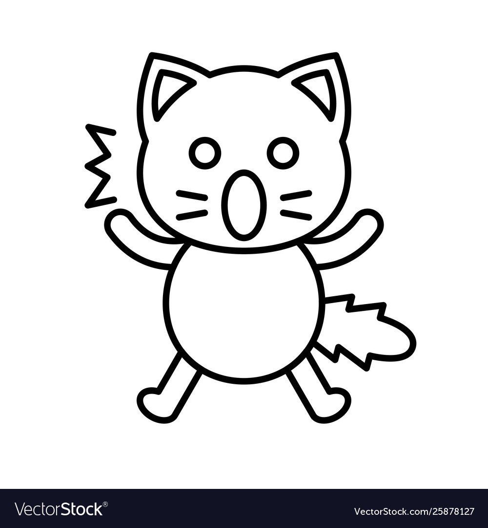 Cute cat avatar line icon editable stroke