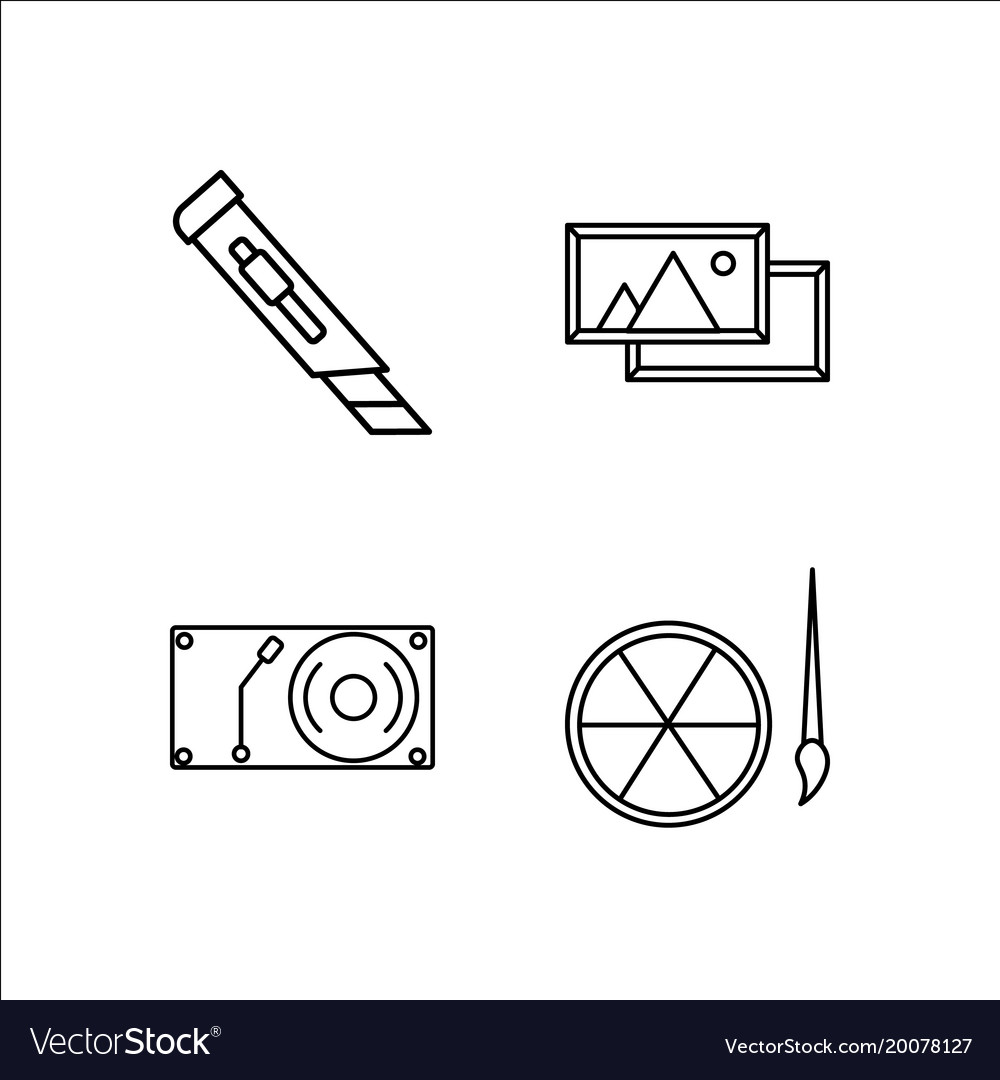 Design und Studio einfache lineare Icon-Setsimple