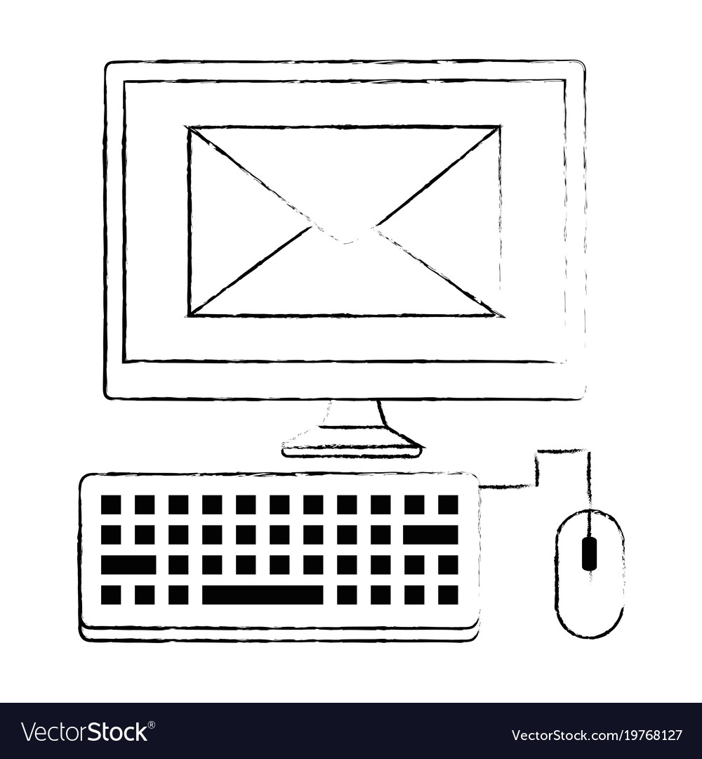 Desktop computer with envelope mail