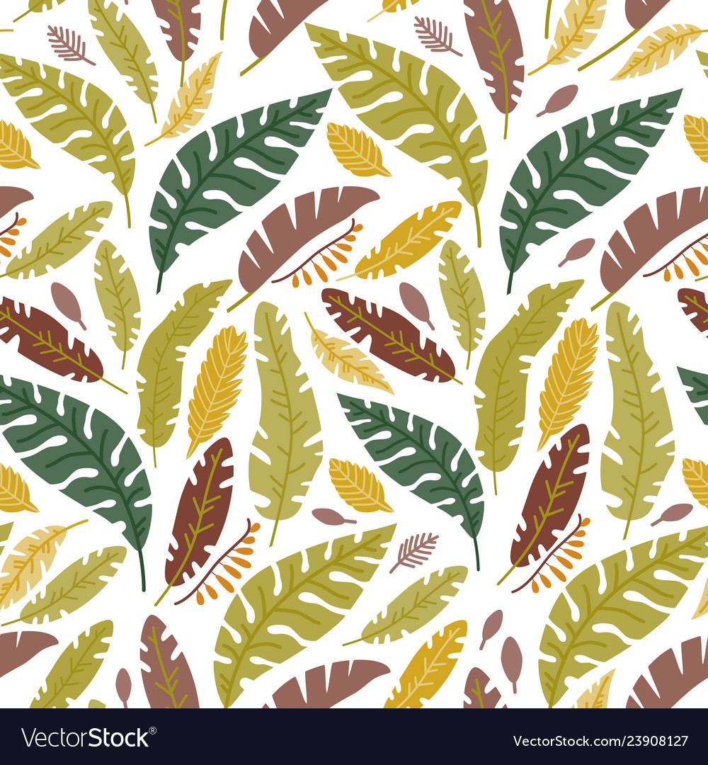 Floral seamless pattern with a fallen leaves