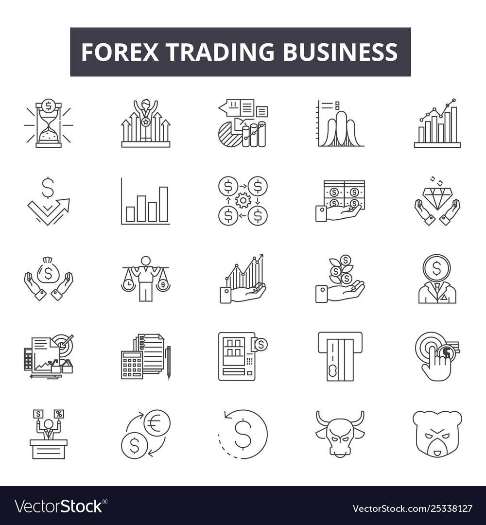 Forex Trading Business Line Icons Signs Royalty Free Vector Forex Trading Business Line Icons Signs