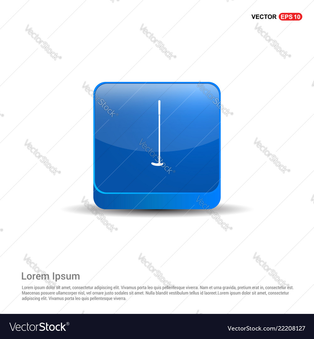 Golf bat icon - 3d blue button