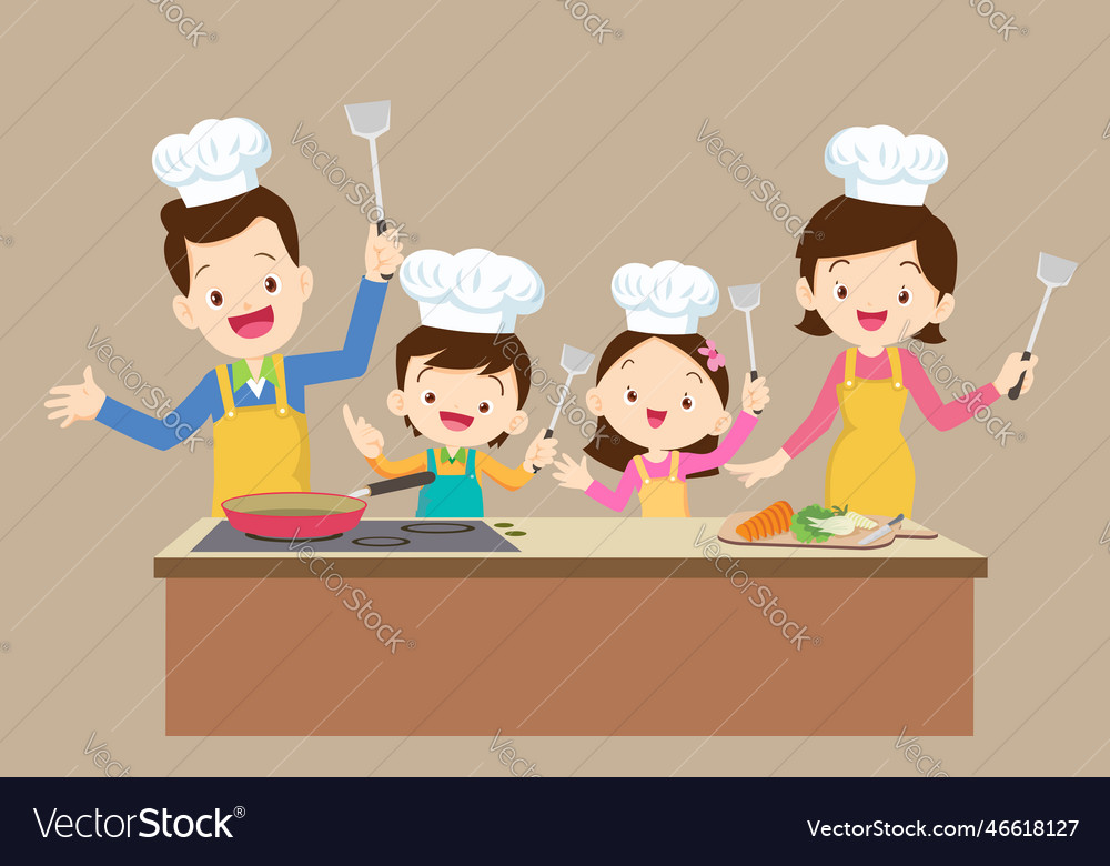 Happy family with mother father and children boy Vector Image