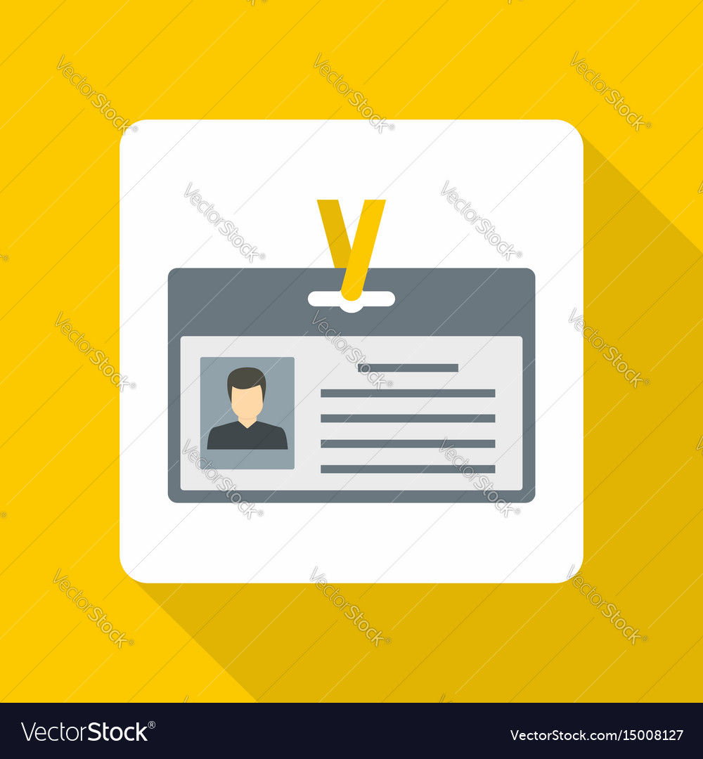 Identification card icon flat style