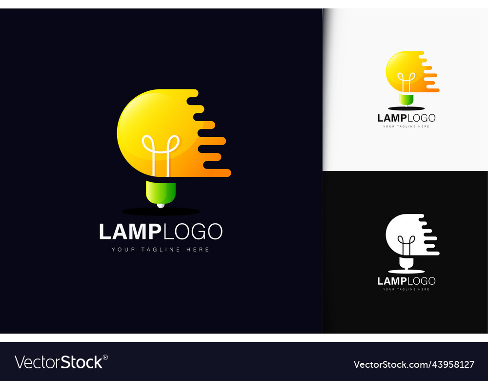 Lamp logo design with gradient vector image Lamp logo design with gradient