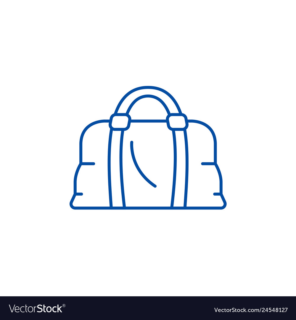 Leather bag line icon concept flat