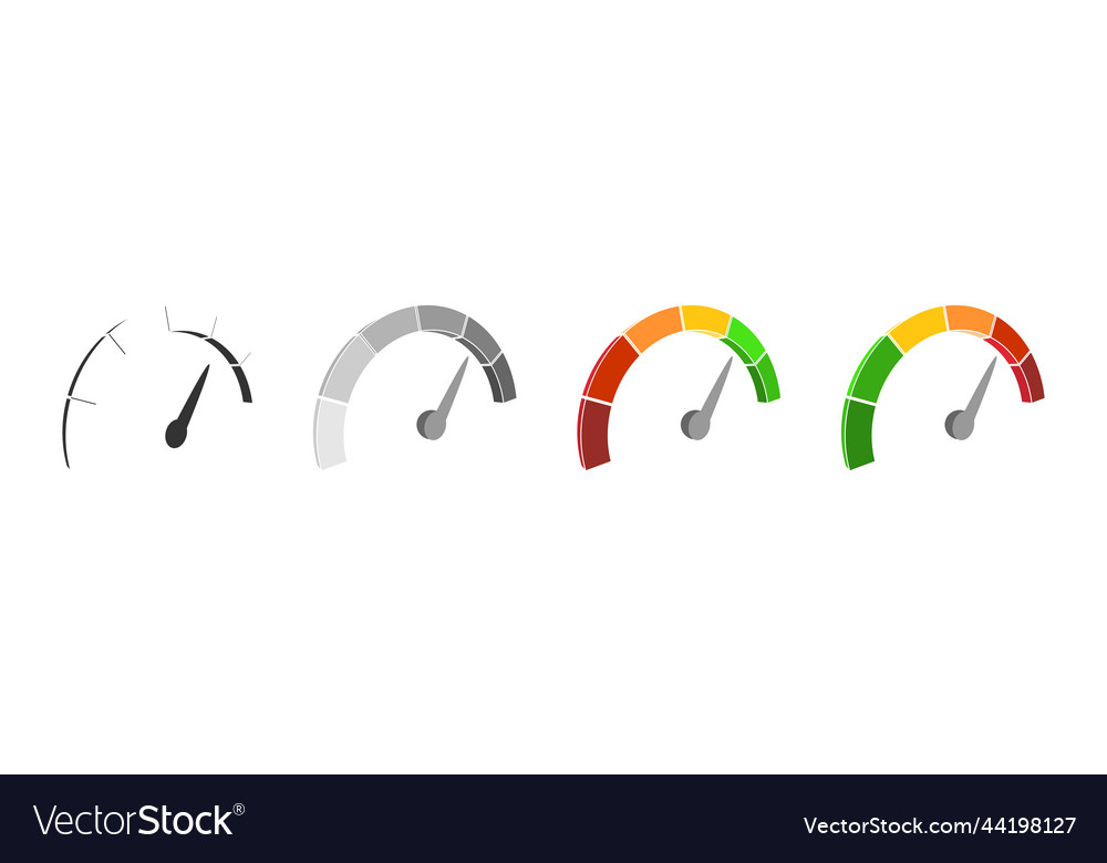 Meter scale with arrow the measuring device icons vector image Meter scale with arrow the measuring device icons