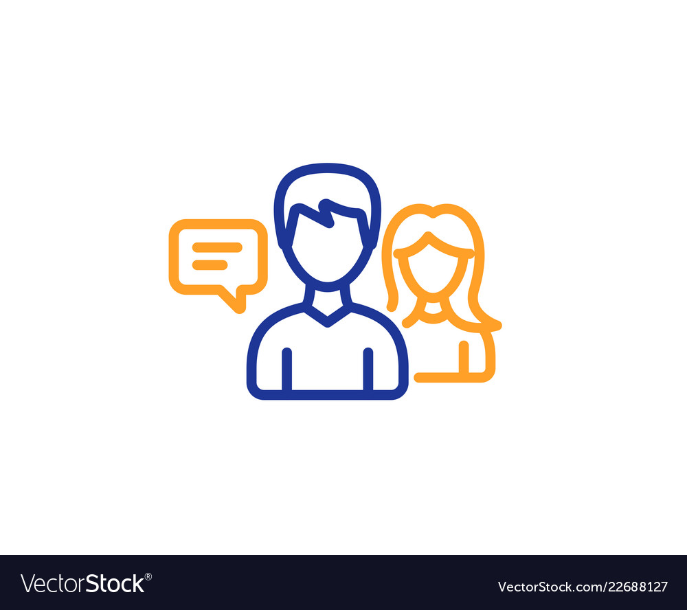 People talking line icon conversation sign vector image People talking line icon conversation sign