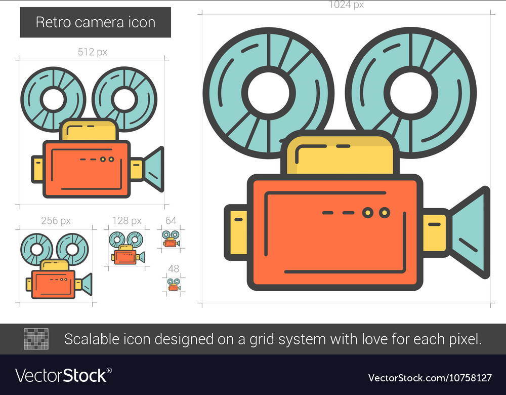 Retro Kamera Linie Symbol