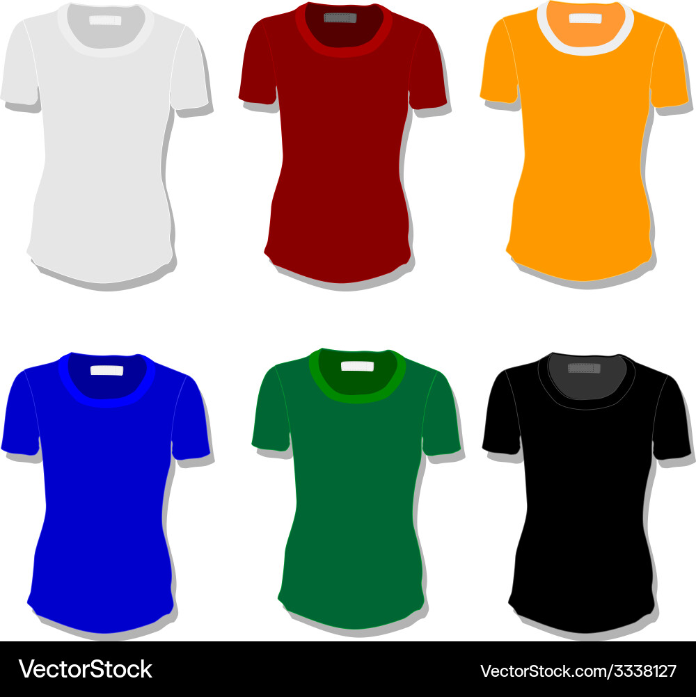 Set women tshirt Royalty Free Vector Image VectorStock