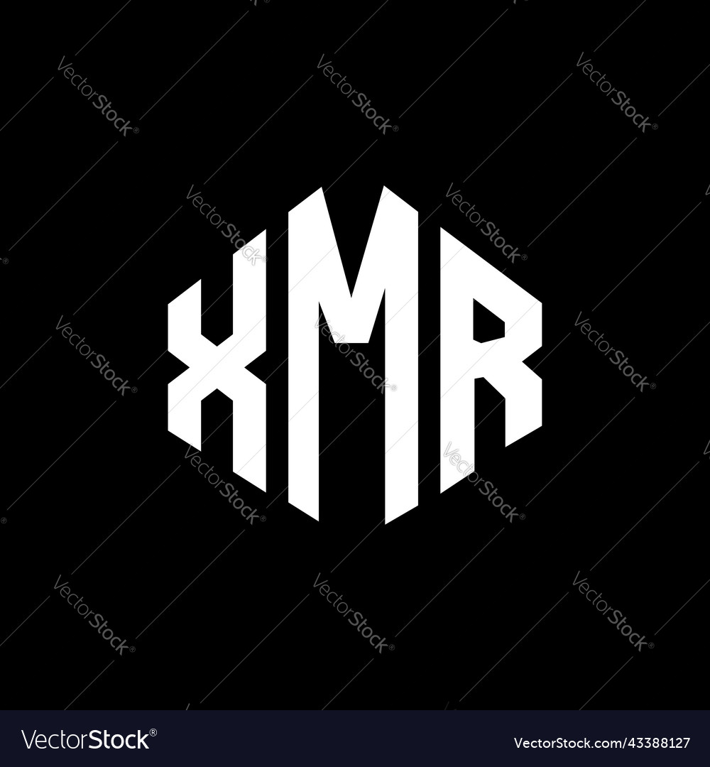 Xmr letter logo design with polygon shape