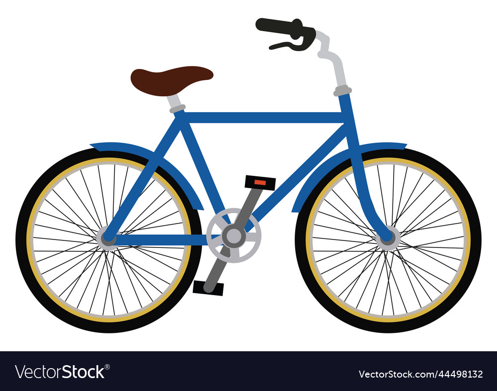 Blue city bicycle bike isolated on white Vector Image