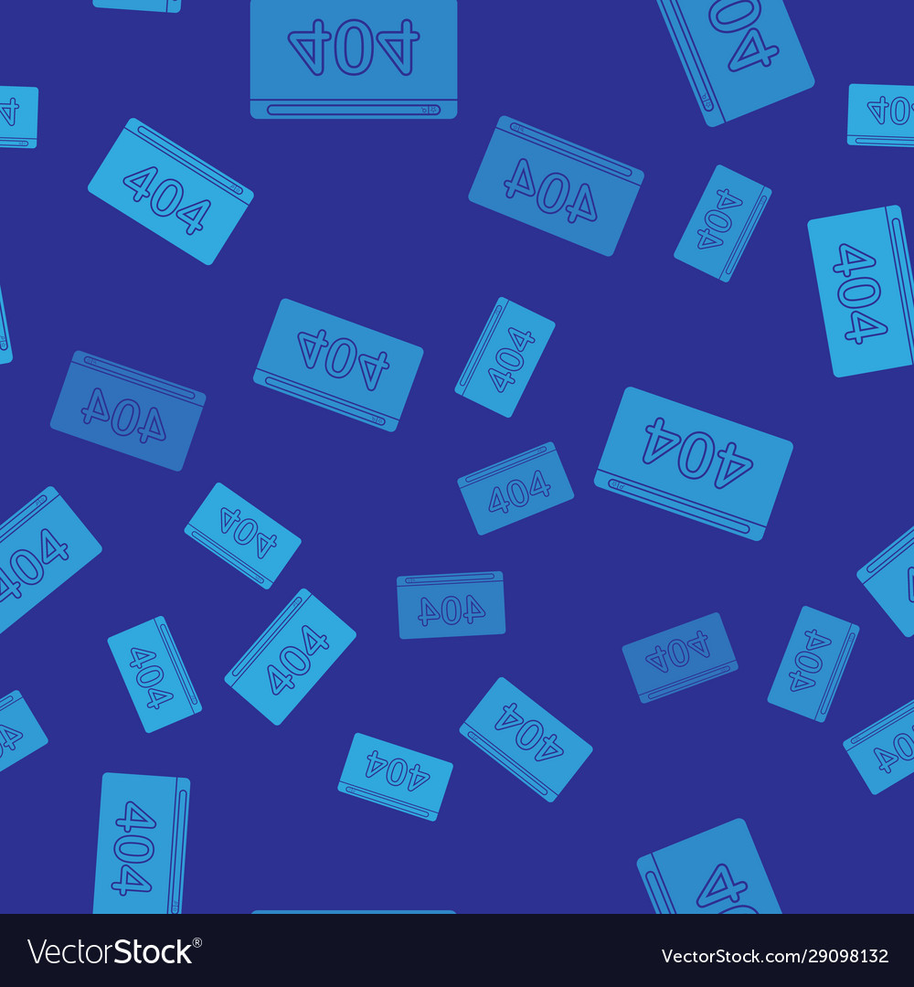 Blue page with a 404 error icon isolated seamless vector image Blue page with a 404 error icon isolated seamless