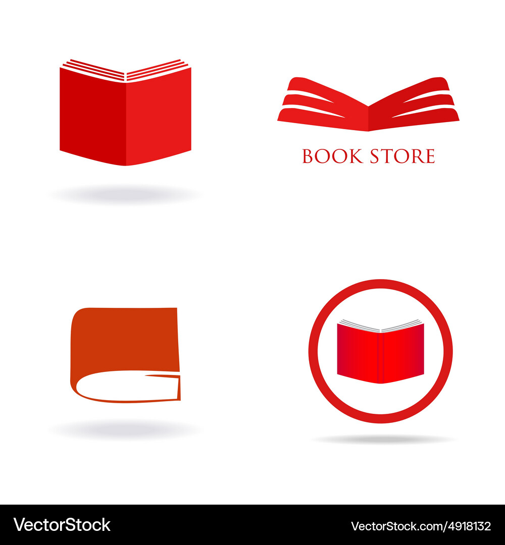 Book store or library logo sign Royalty Free Vector Image