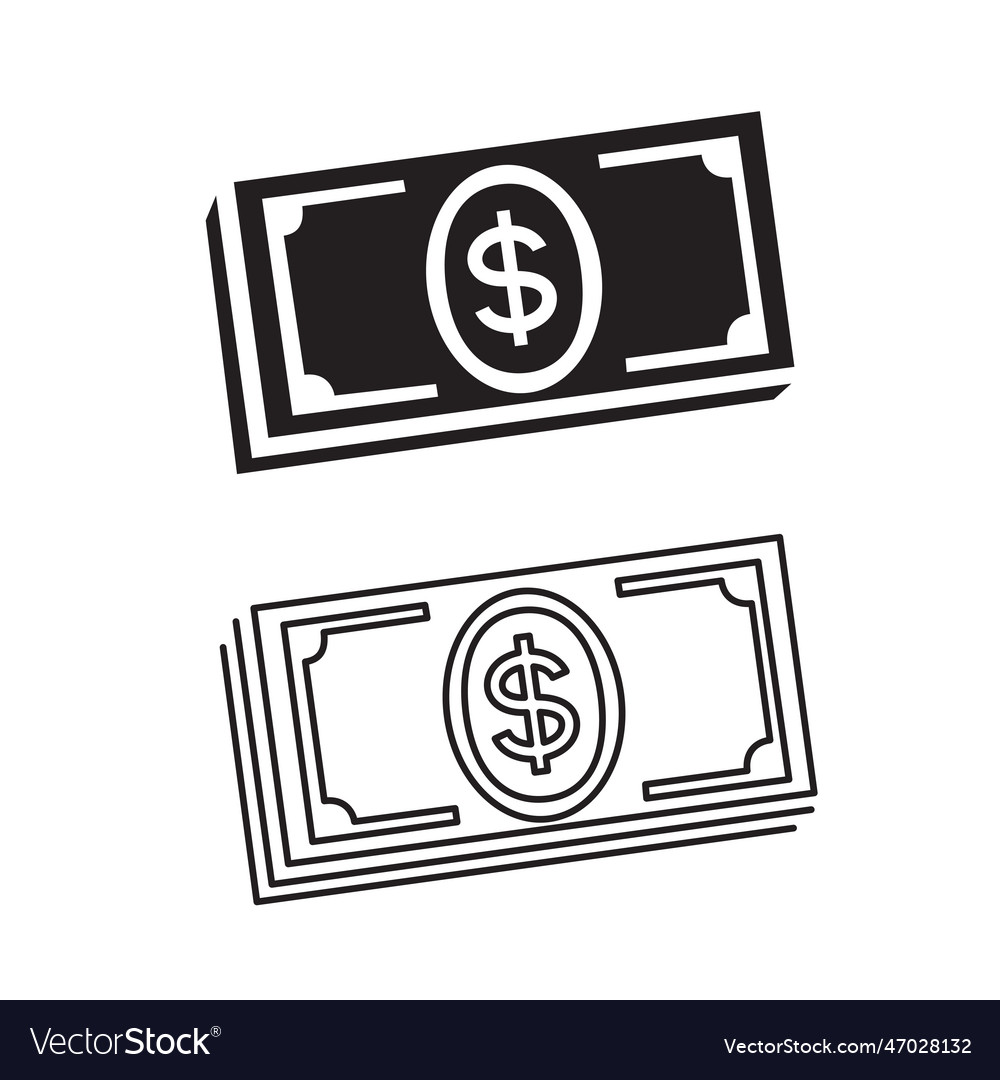 Cash money sign symbol white background Royalty Free Vector