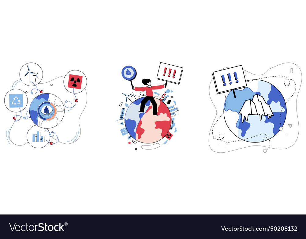 Climate weather patterns are intricately linked vector image Climate weather patterns are intricately linked