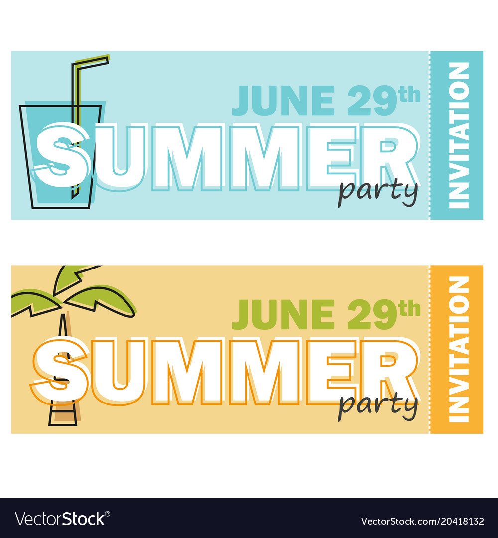 Creative modern flat design invitation on summer Vector Image