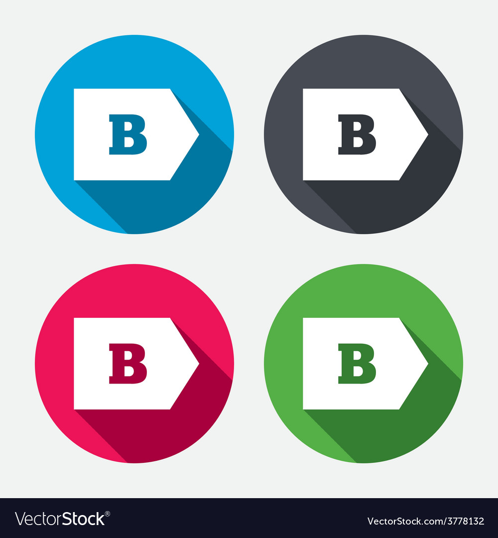 Energy efficiency class b consumption Royalty Free Vector