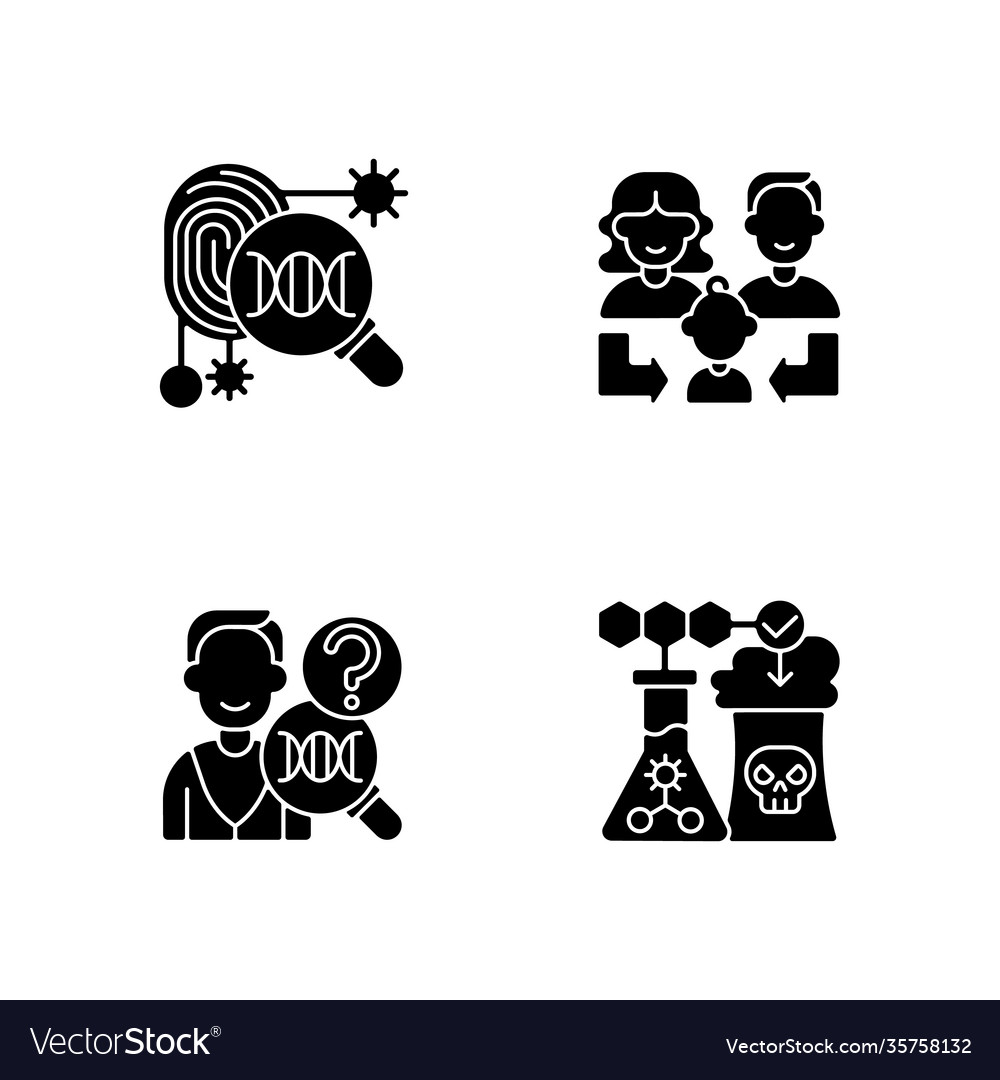 Human reproduction black glyph icons set on white