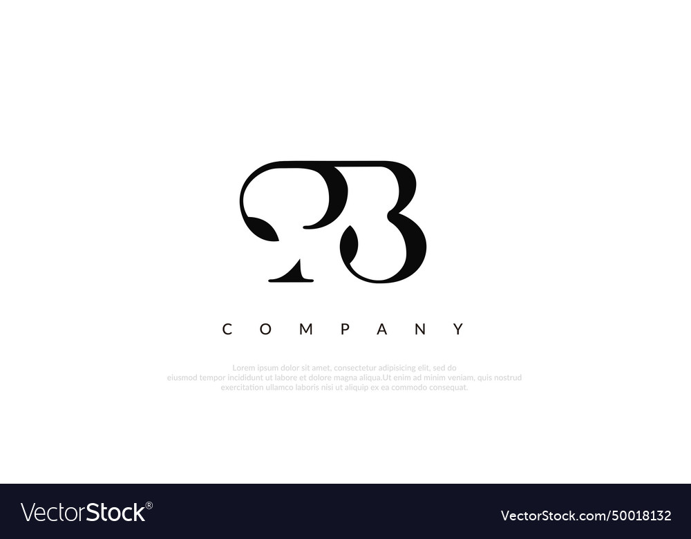 Initial pb logo design vector image Initial pb logo design