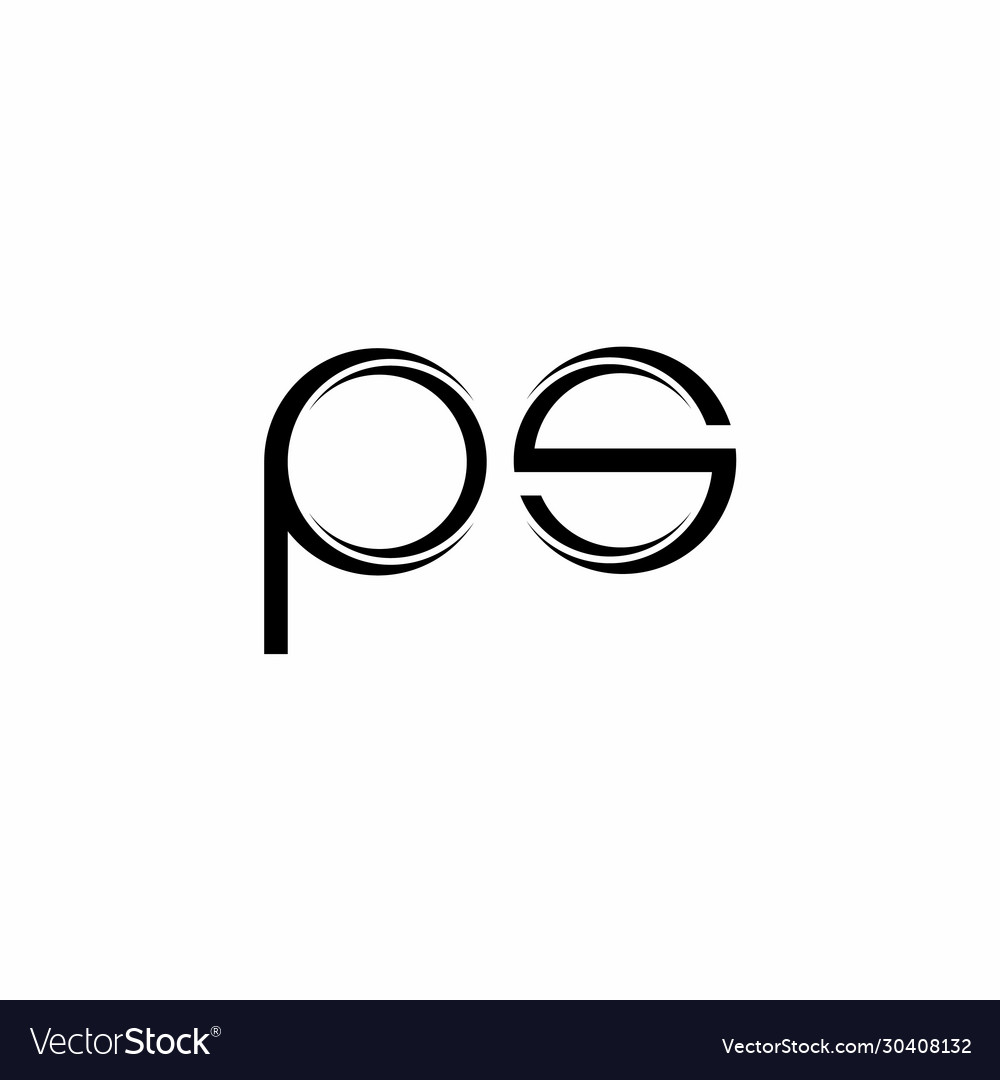 ps-logo-monogram-with-slice-rounded-modern-design-vector-image