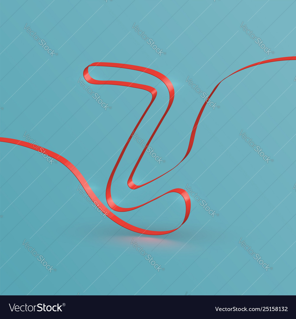 Realistic ribbon font from a typeset vector image Realistic ribbon font from a typeset