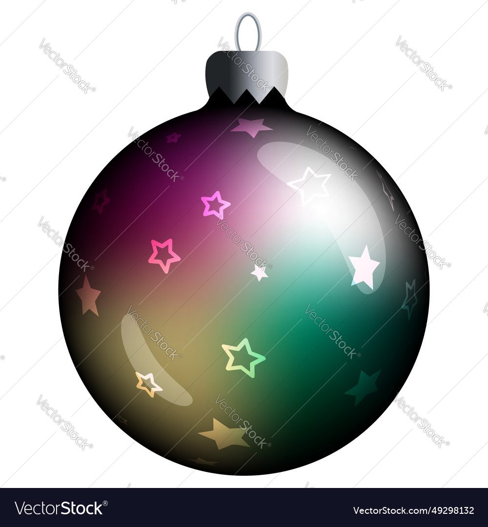 Realistic round christmas ball with purple