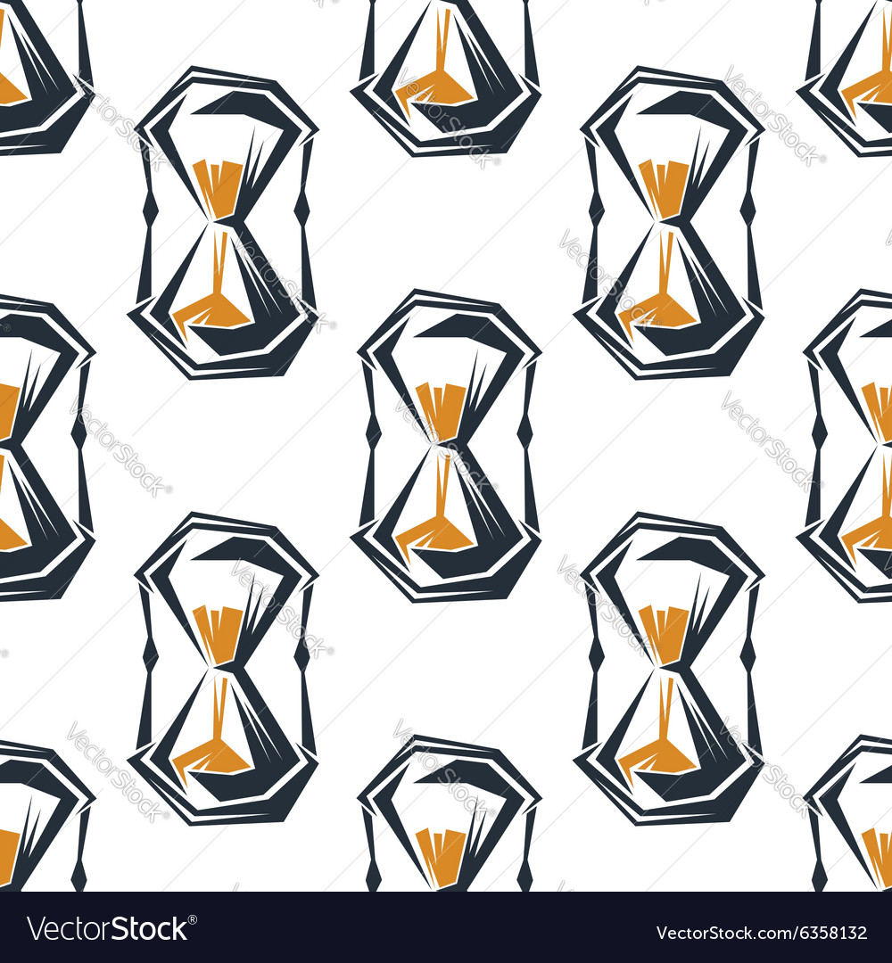 Seamless hourglasses pattern on white background Vector Image