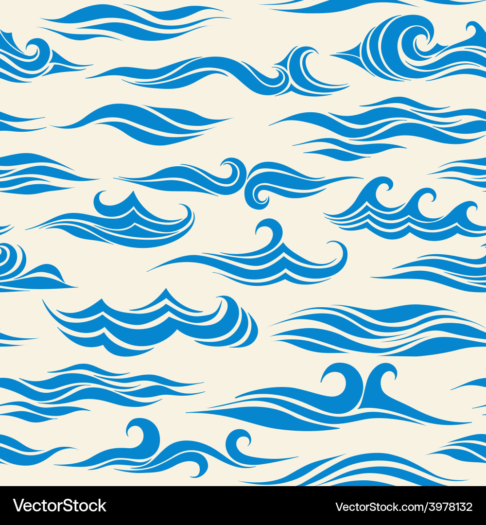 Seamless pattern waves Royalty Free Vector Image