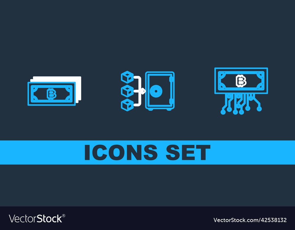 Set line cryptocurrency bitcoin with circuit