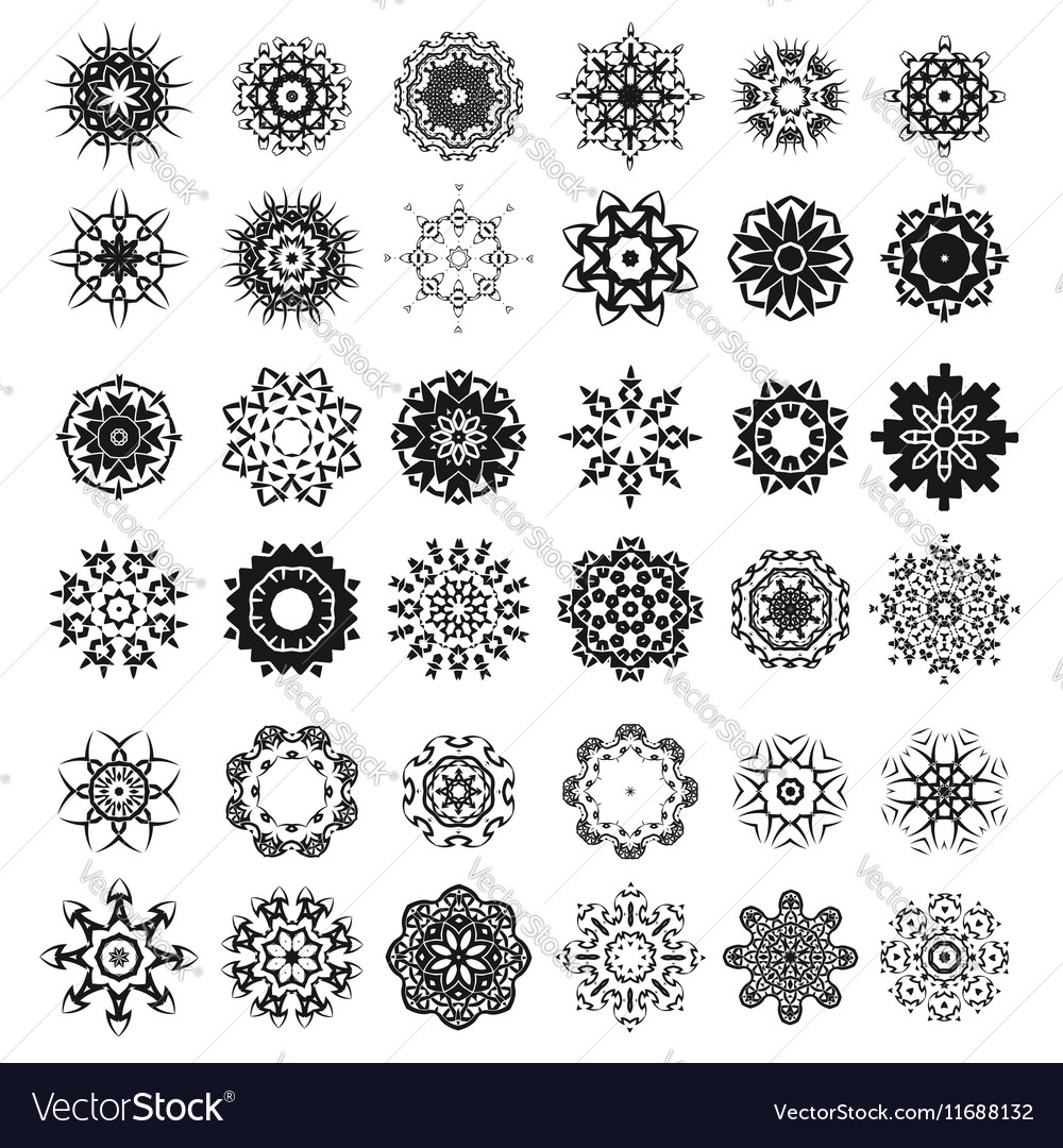 Set of different rosettes