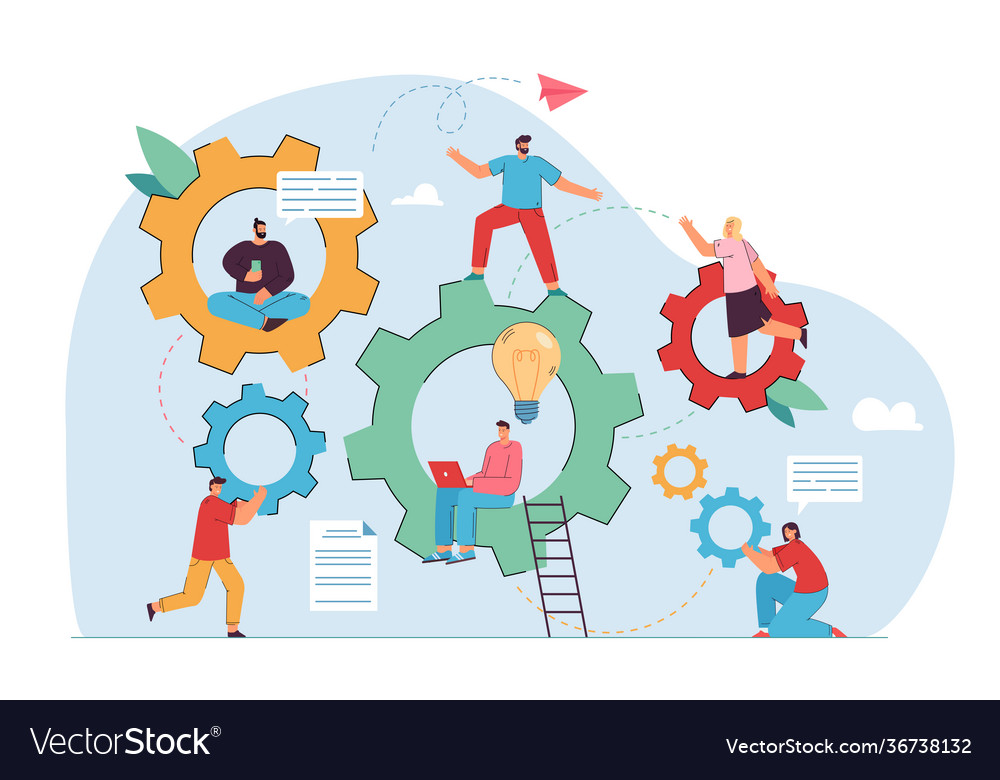 Teamwork and engineering Royalty Free Vector Image
