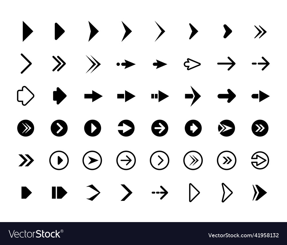 Web arrows symbols for website direction vector image Web arrows symbols for website direction