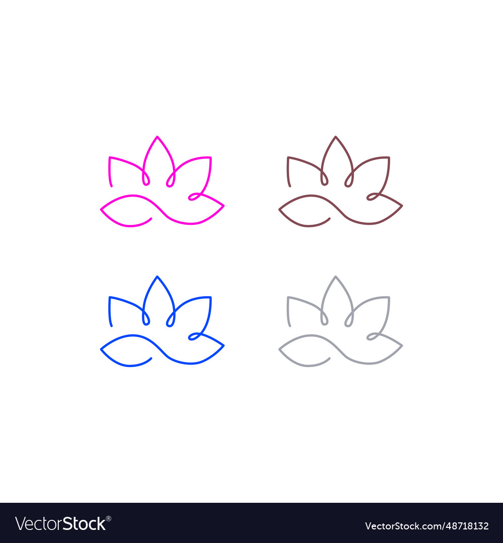 Wellness Yoga Lotus Symbol Logo