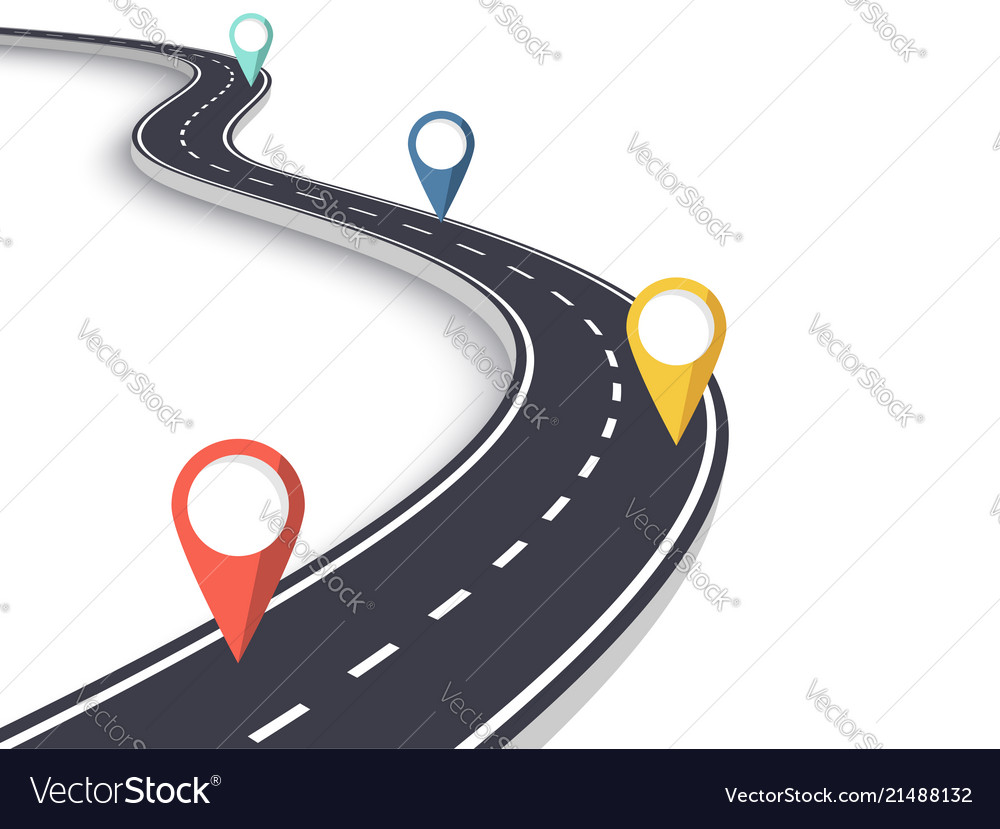 Winding road on a white isolated background Vector Image