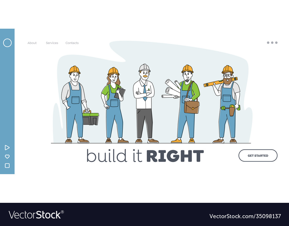 Builder worker constructors landing page template