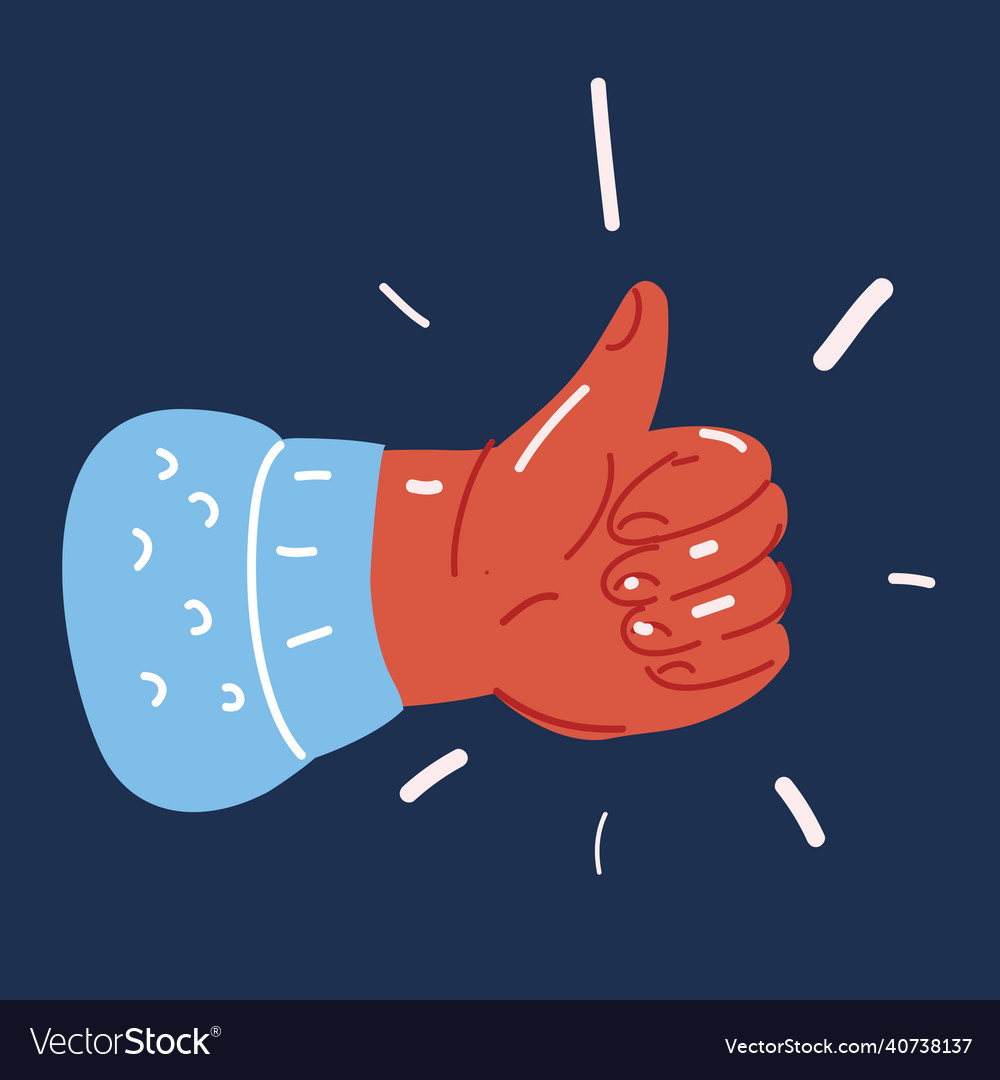 Cartoon of hand showing thumbs