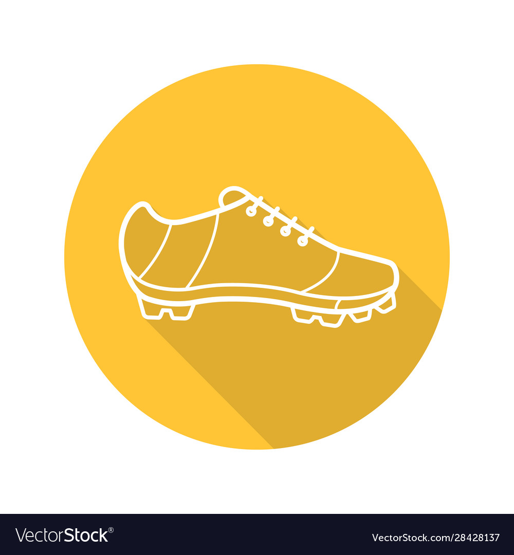 Cleat flat linear long shadow icon