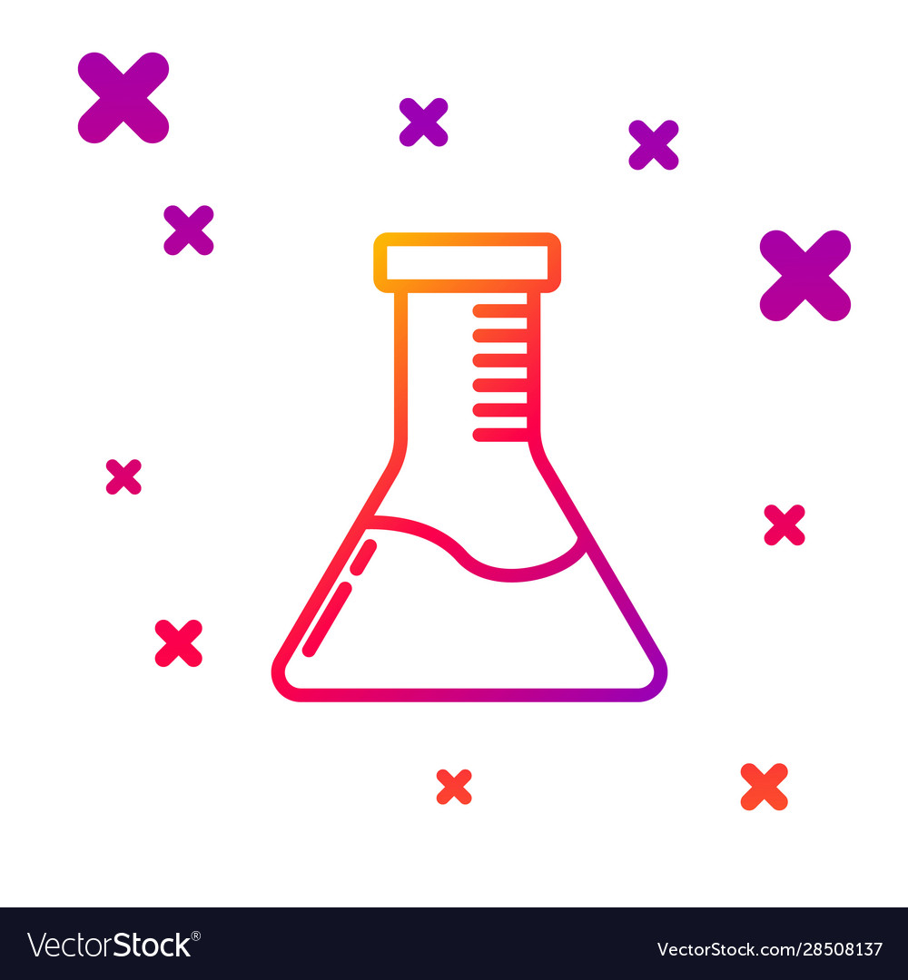 Color line test tube and flask chemical laboratory