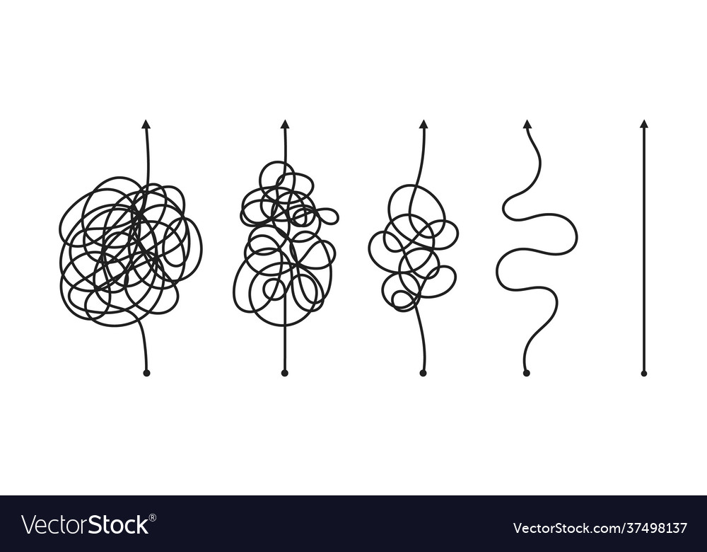Complex and easy simple way from start to end Vector Image Complex and easy simple way from start to end