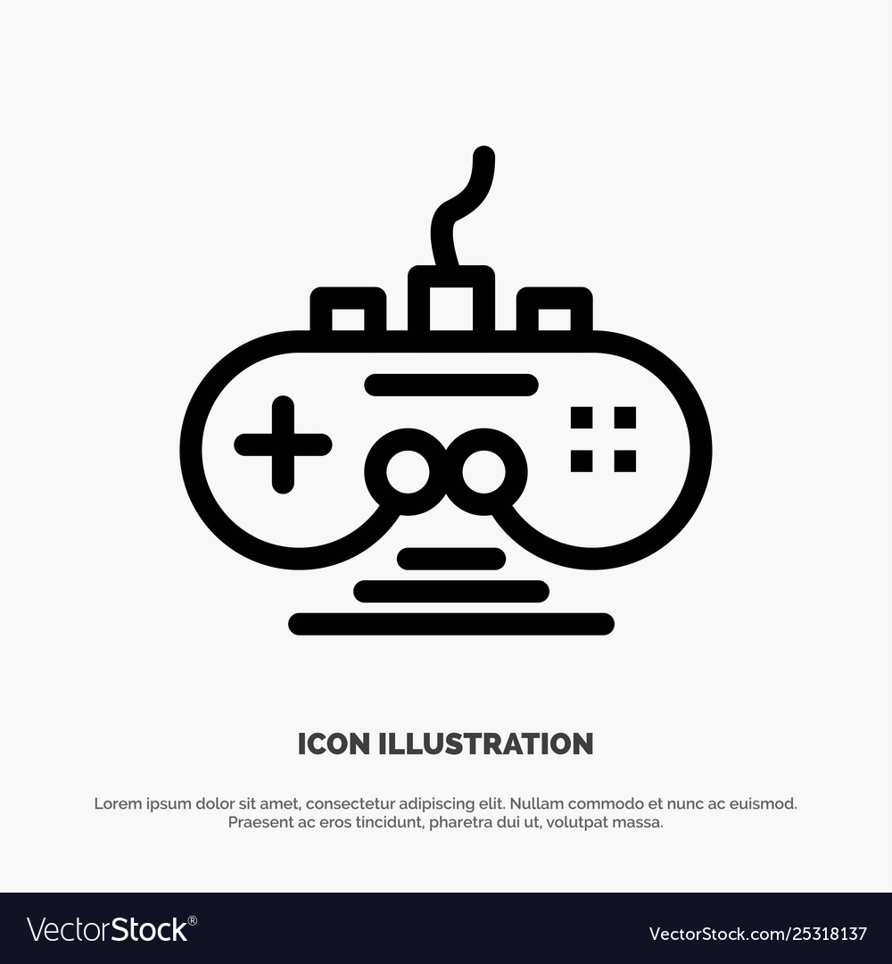 Controller game gamepad line icon vector image Controller game gamepad line icon