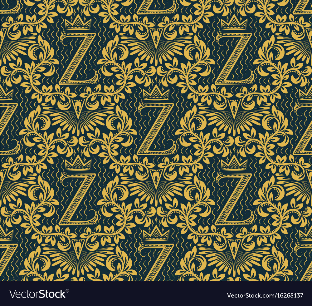 Damask seamless pattern repeating background gold